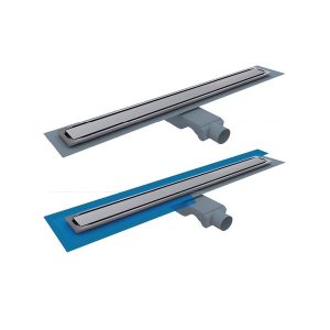 Paslanmaz Çerçeveli ve Izgaralı Etekli Yalıtım Bandı P-traplı Duş Süzgeci - 40,50,60 cm | APLDY6